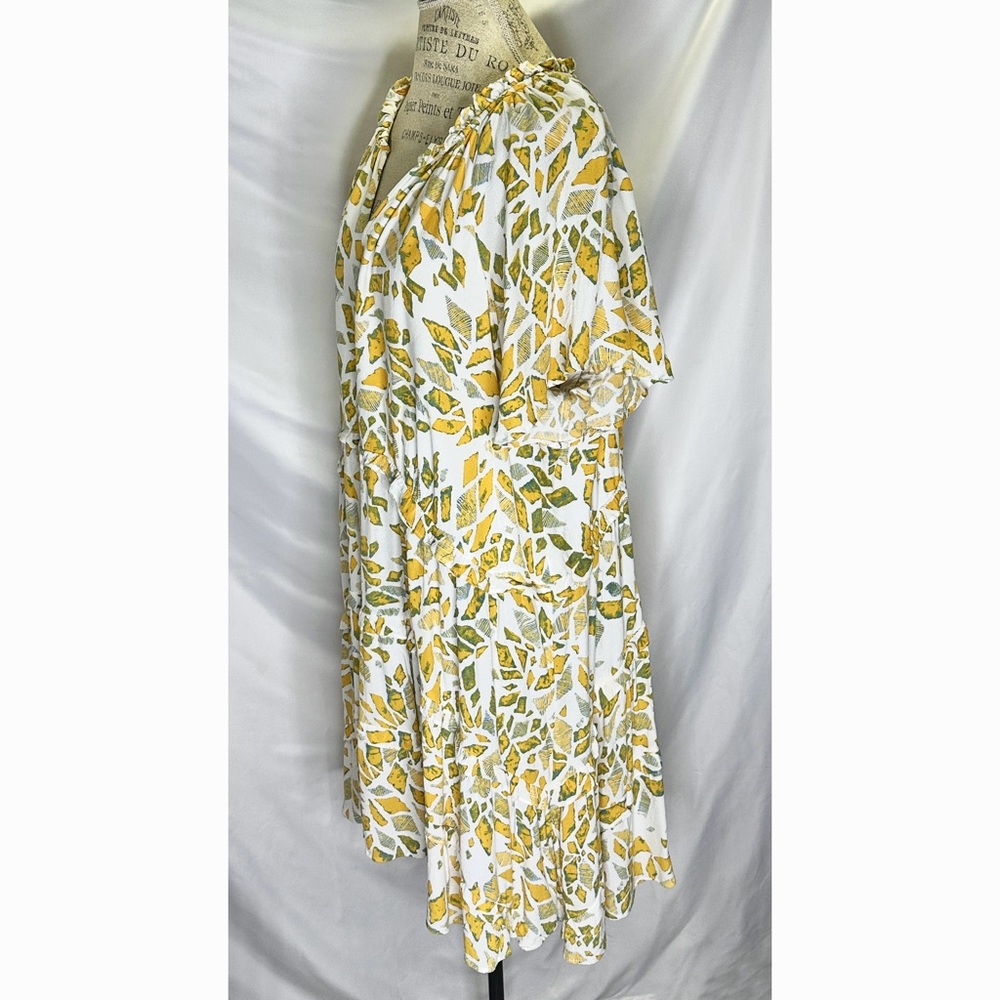 Anthropologie Robin Tiered Mini Dress In Yellow Bohemian Flowy Boho - Picture 3 of 10